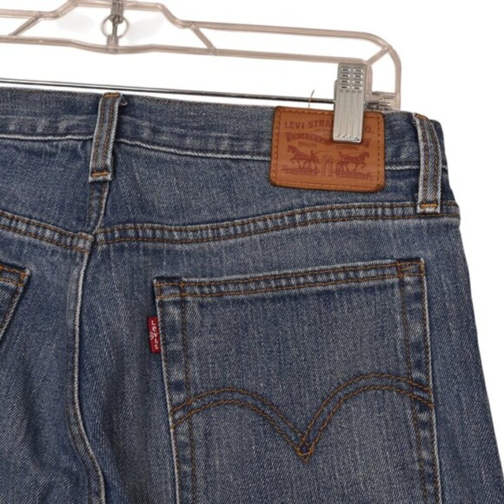 Levi’s White Oak Cone Denim Wedgie Jeans Dark Blue Raw Hem Size 29 - Picture 5 of 12